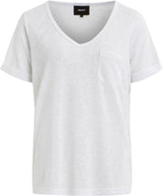Objtessi Slub S/s V-neck Noos 23023816 Black
