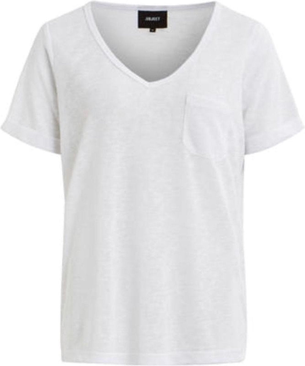 Objtessi Slub S/s V-neck Noos 23023816 Black