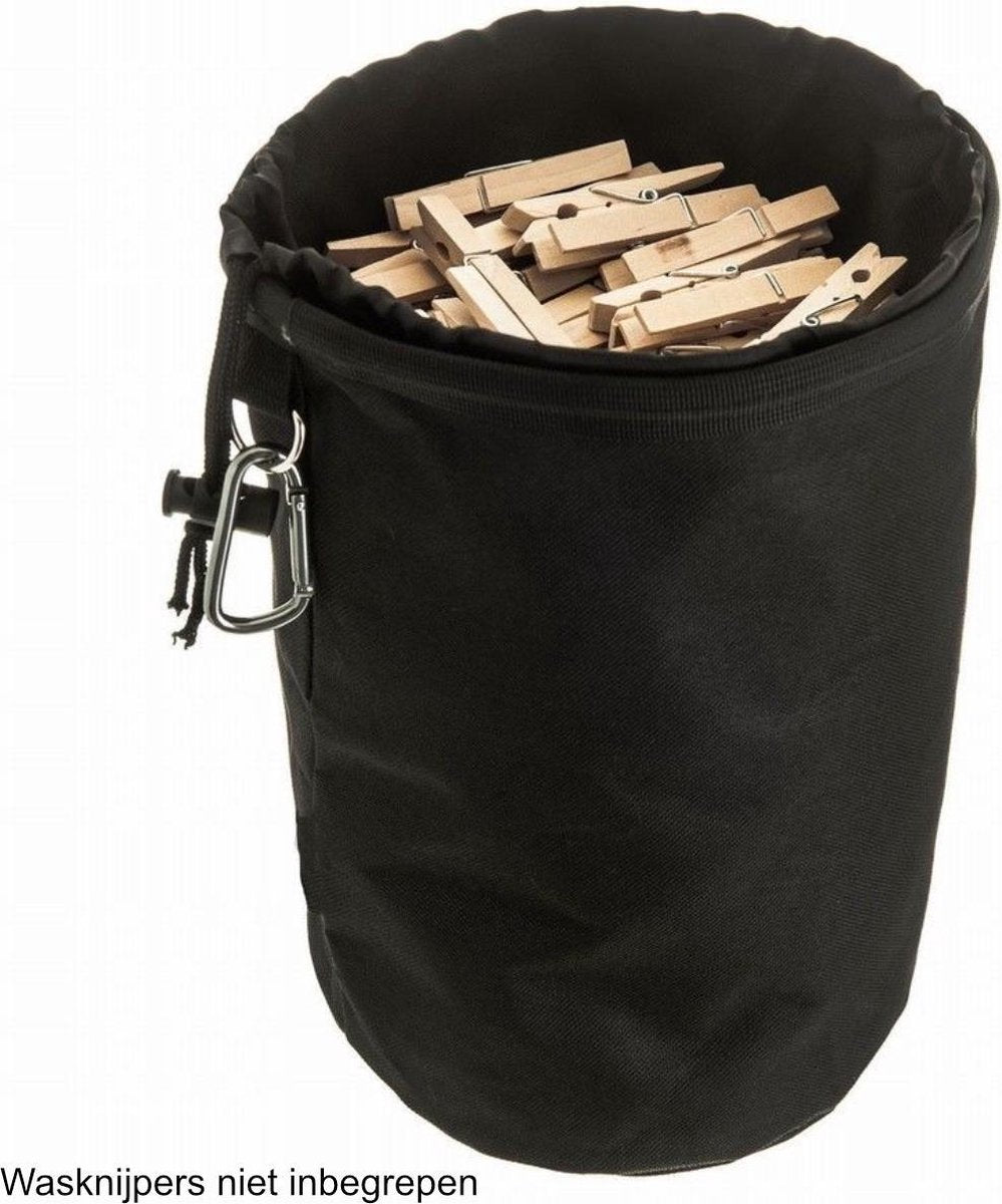 Wasknijperzak | Knijperzakken | Knijpermandje | Wasknijpermandje | Wasknijpertasje | Wasknijper mandje | Voor 150 knijpers | Zwart | Able & Borret