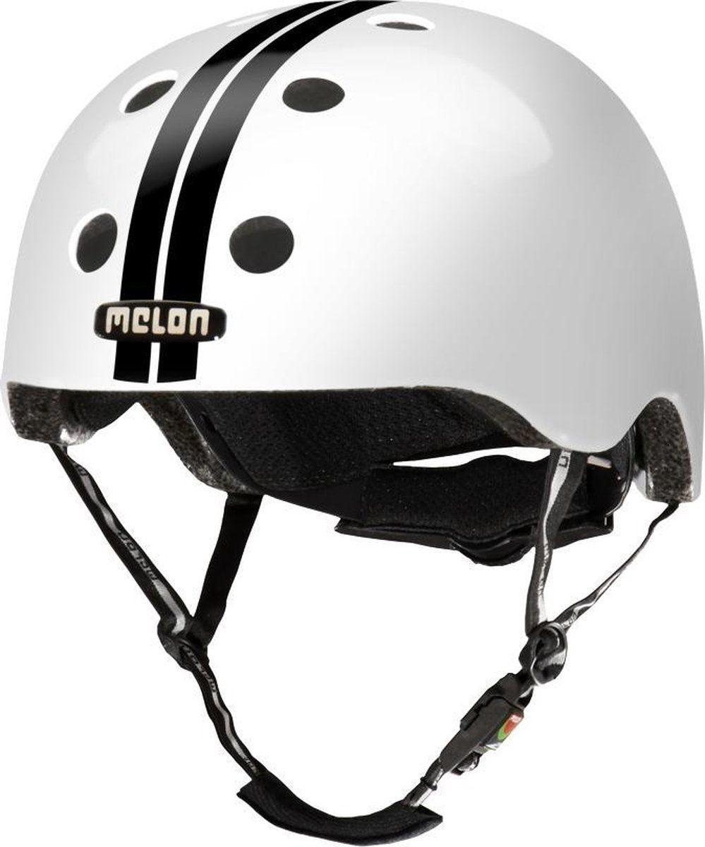 Melon Straight Black White Fietshelm - Maat M-L (52-58cm) - Zwart/Wit