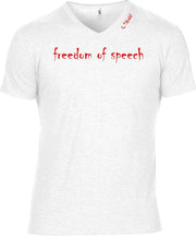 G-TOWN  Freedom Of Speech Wit  Heren T-shirt Semi fit Maat XXL