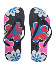 Sorprese vlinder – slippers – bloem zwart – maat 40 – slippers dames – teenslippers - badslippers