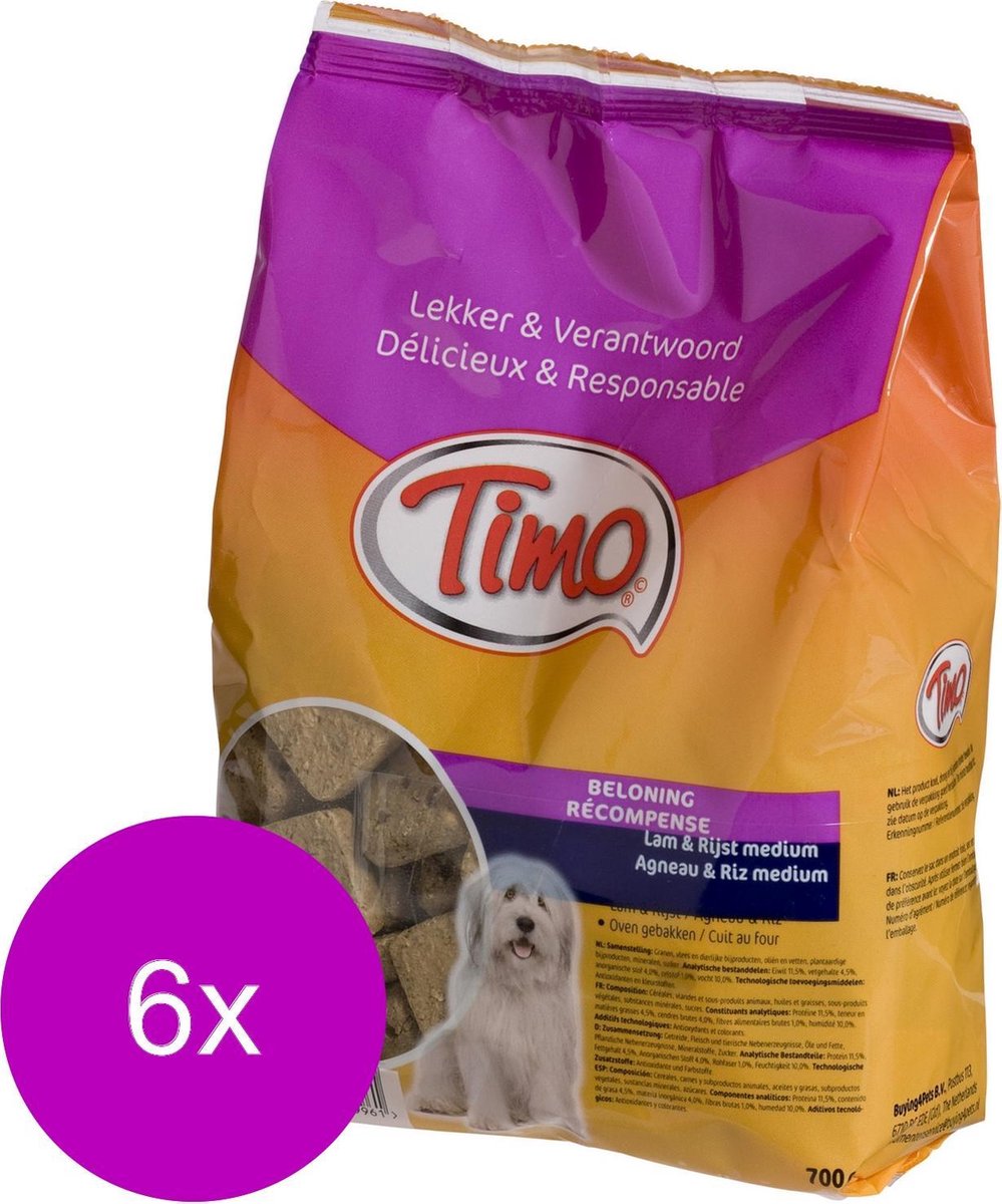 Timo Koekjes Met - Hondensnacks - 6 x Lam Rijst 700 g