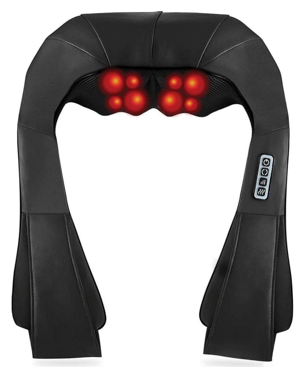Edward&DeVries - Shiatsu Nekmassage Apparaat - Elektrisch Shiatsu Massage Kussen met Arm Lussen -  Met Warmte Functie - Zwart