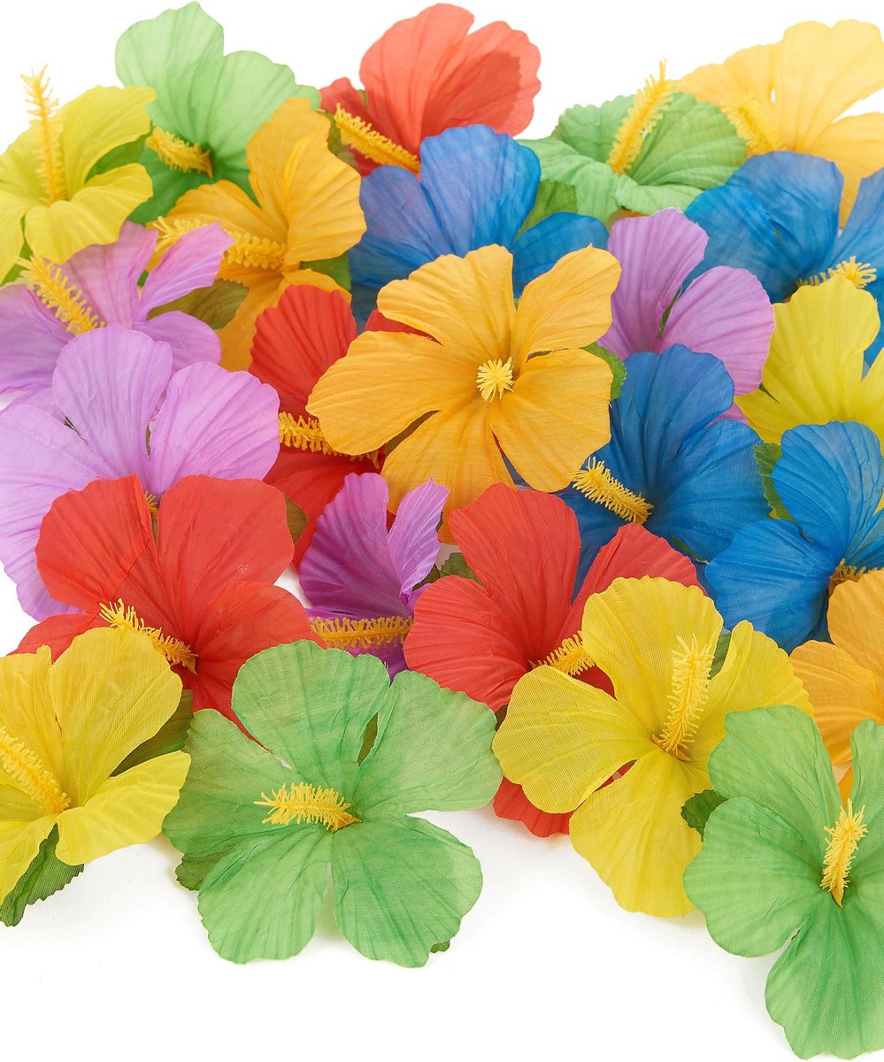 AMSCAN - 24 Hawaii bloemen - Decoratie > Tafeldecoratie beeldjes