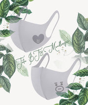 2x BTS BT21 Niet-Medische Mondkapjes | Geschikt voor OV | Lichte grijs stof Minimalistisch | TATA V TaeHyung | Schattige gezicht emoji | Kinderen en volwassenen