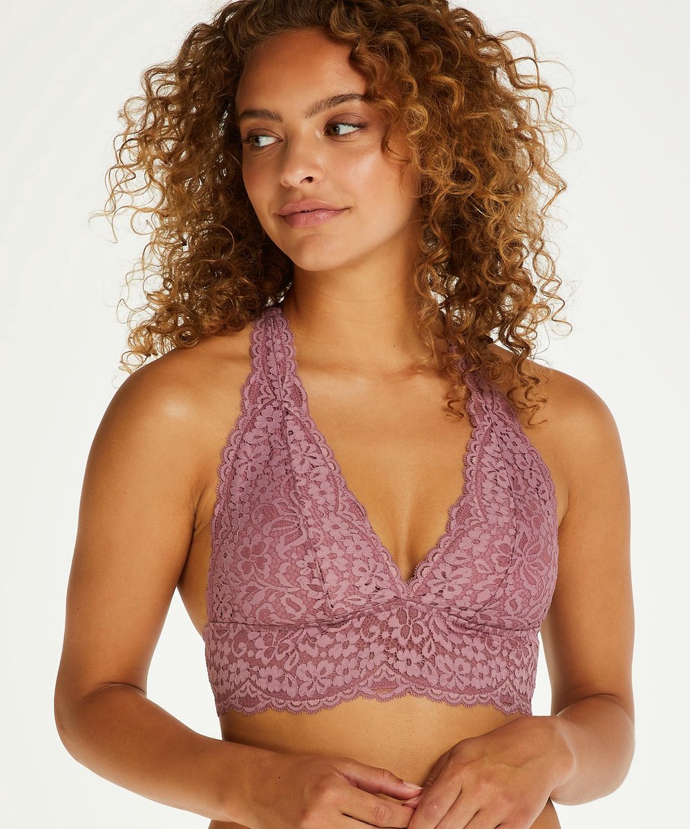 Hunkemöller Dames Voorgevormde halter bralette Rose - maat L