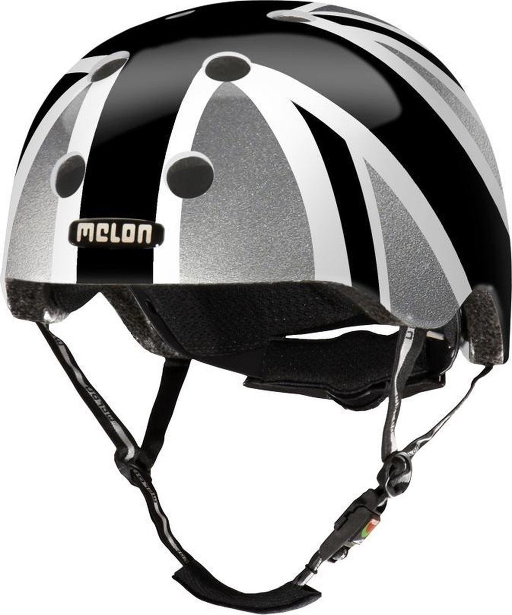 Melon Union Jack Plain Fietshelm - Maat XL-2XL (58-63cm) - Zwart/Grijs
