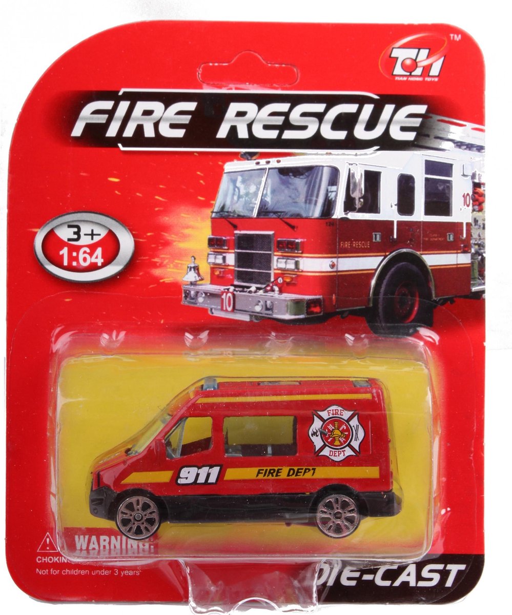 Lg-imports Bus Fire Rescue Jongens 14 Cm Die-cast Rood