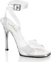 Fabulicious Sandaal met enkelband -35 Shoes- GALA-06 US 5 Transparant/Zilverkleurig
