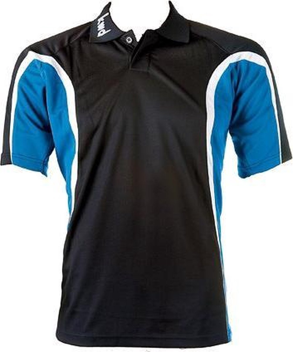 KWD Polo Fresco korte mouw - Zwart/kobaltblauw/wit - Maat M