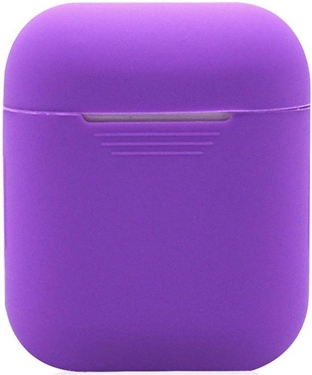 Siliconen Bescherm Hoesje Cover voor Apple AirPods Case -Airpods Hoesje Siliconen Case Paars (Paars)