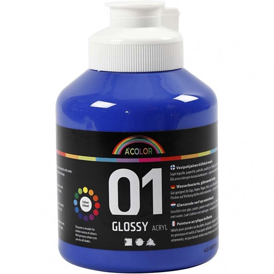 acrylverf glossy 500ml blauw