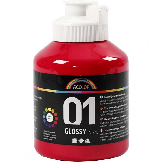 acrylverf glossy 500ml primair rood