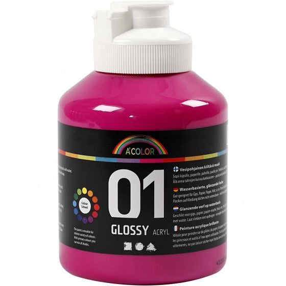 acrylverf glossy 500ml roze