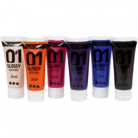 acrylverf glossy 6 stuks 20 ml extra multicolor