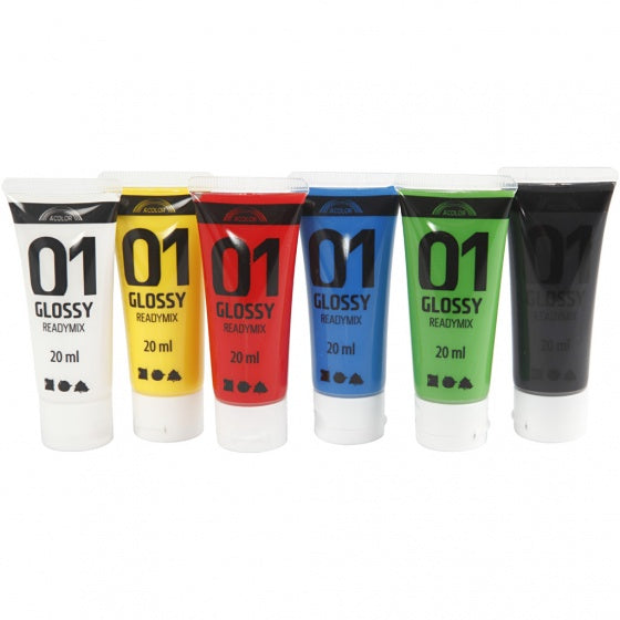 acrylverf glossy 6 stuks 20 ml multicolor