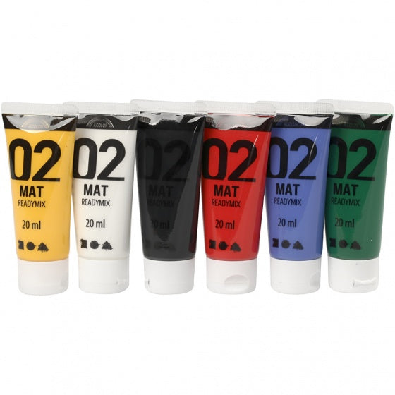 acrylverf mat 6 stuks 20 ml multicolor