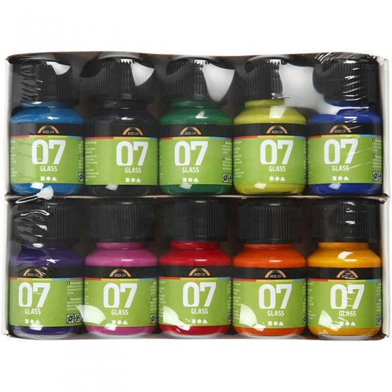 transparante glasverf 10 stuks 30 ml multicolor