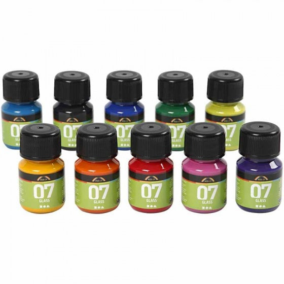 transparante glasverf 10 stuks 30 ml multicolor