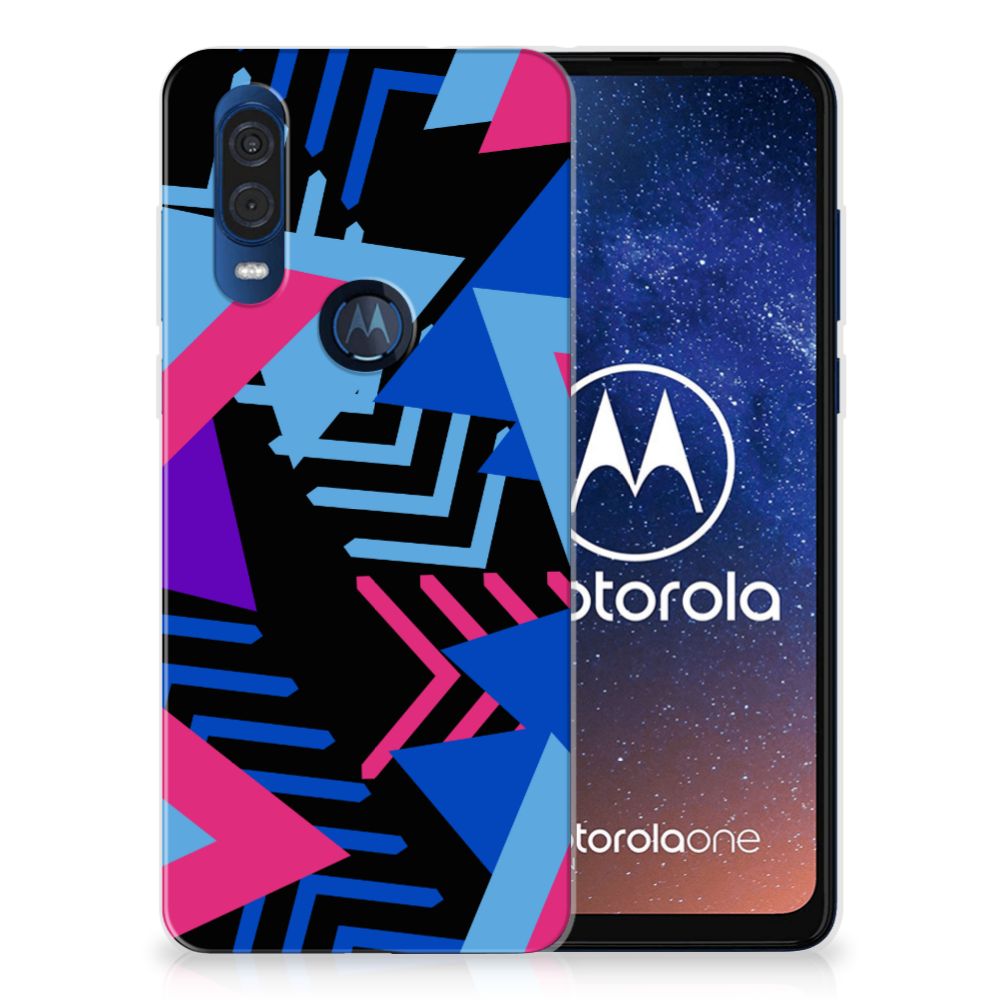 Motorola One Vision | TPU Hoesje | Funky Triangle