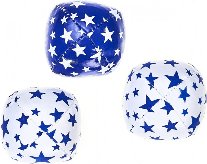 jongleerballen 80 gram blauw/wit 3-delig