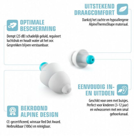 oordoppen junior thermoplast transparant