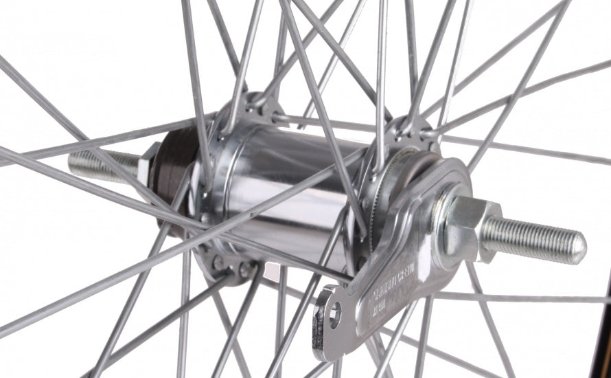 Achterwiel 28 inch terugtraprem staal 36G zwart