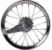 achterwiel 12 inch terugtraprem chroom zilver