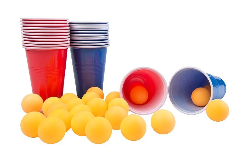beer pong kunststof bekers en ballen 48-delig