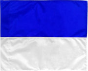 grensrechtersvlag 39 x 32 cm blauw / wit