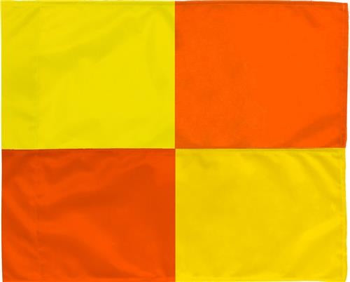 grensrechtersvlag 39 x 32 cm geel / oranje