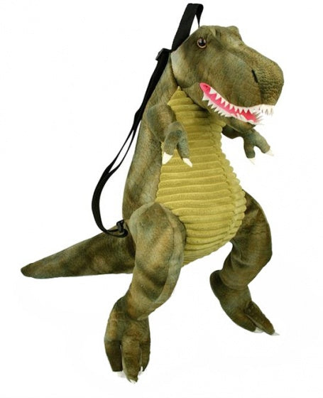 dino T-rex plucherugzak en knuffel 7 liter groen