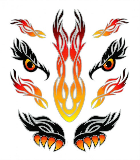 fietsstickers Eyes Tribal zwart/oranje