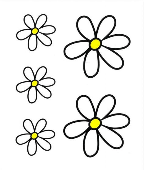 fietsstickers Kit Flowers wit