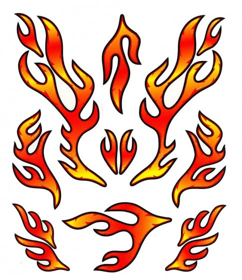 fietsstickers STK. Red Flames rood