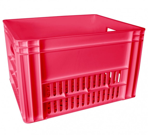 kunststof fietskrat 33 liter roze