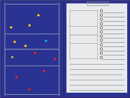 magnetisch coachbord volleybal met clip