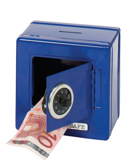 Metalen Spaarpot Brandkast Blauw