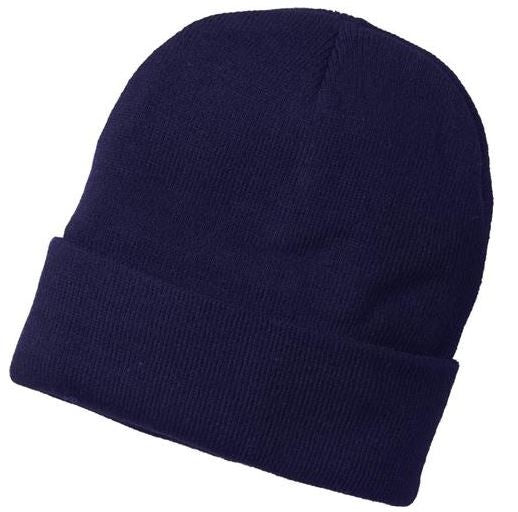 Muts dubbel fijn gebreid navy / donkerblauw