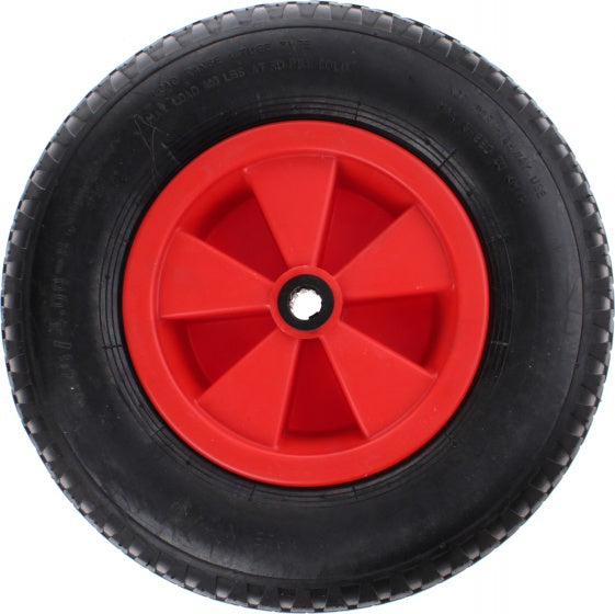skelterwiel met rond gat 400 x 80 mm zwart/rood