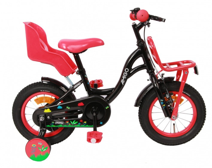 Spring 12 Inch 19 cm Meisjes Terugtraprem Zwart