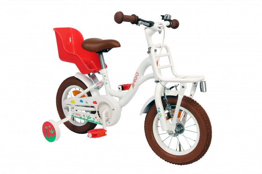 Spring 12 Inch 20 cm Meisjes Terugtraprem Wit