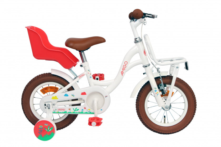 Spring 12 Inch 20 cm Meisjes Terugtraprem Wit