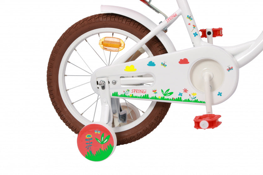 Spring 14 Inch 21 cm Meisjes Terugtraprem Wit