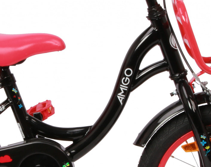 Spring 14 Inch 21 cm Meisjes Terugtraprem Zwart