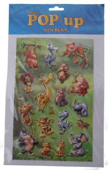 stickervel jungle dieren 16-delig