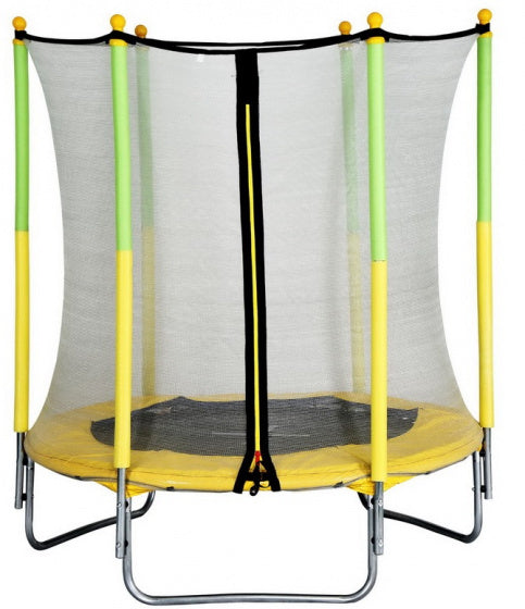 trampoline met veiligheidsnet 139 cm geel