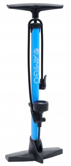 vloerpomp M2 met drukmeter 62 cm 11 Bar staal blauw
