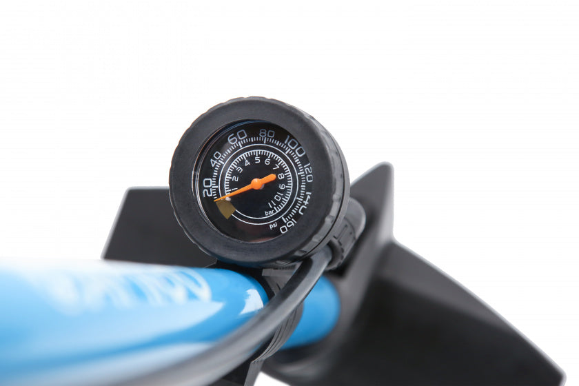 vloerpomp M2 met drukmeter 62 cm 11 Bar staal blauw